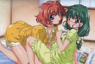 Anime girls bed yellow dress - a yellow dress free wallpaper