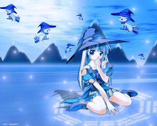 Blue dress girl birds hat - a blue dress and hat free wallpaper