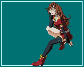 Woman red dress boots blue - vector art free wallpaper for desktop