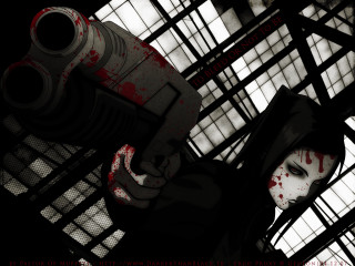 Bloodied woman gun caged gothic - caged free wallpaper
