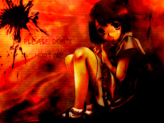 Girl blooded wall anime torii - a message free wallpaper for desktop