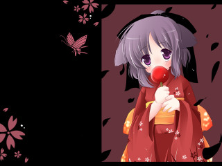 Clown nose girl flower butterfly - her hand and a butterfly free wallpaper