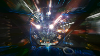 Futuristic tunnel lights clock reflection - futurism free wallpaper
