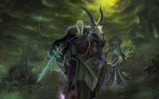 Demon sword demon back painting - a painting of a demon free wallpaper