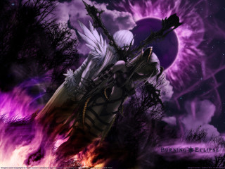 Demonic angel purple sky sword - wing and a sword free wallpaper