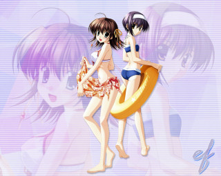 Anime girls banana bikini shell - a shell free wallpaper