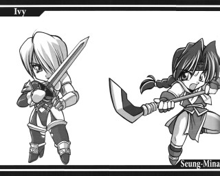 Black white swords armor chibi - inspired free wallpaper for desktop