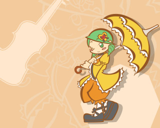 Cartoon girl umbrella sunny day - a cartoon girl holding free wallpaper