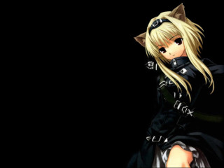 Anime girl blonde hair black 4 - long blonde hair free wallpaper