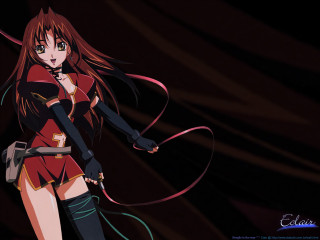 Anime girl long hair sword 3 - a dark background free wallpaper