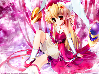 Girl pink dress sitting sword 2 - her hand and a helmet free wallpaper