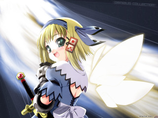 Anime angel sword blonde hair - a anime character holding free wallpaper