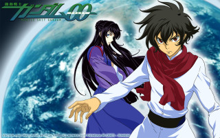 Anime couple blue planet tech - a couple of anime characters free wallpaper