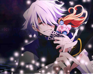 Anime couple kissing stars lights - abstract illusionism free wallpaper
