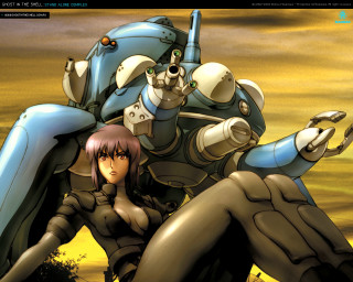 Cartoon robot girl woman gun - ghost in the shell free wallpaper for desktop