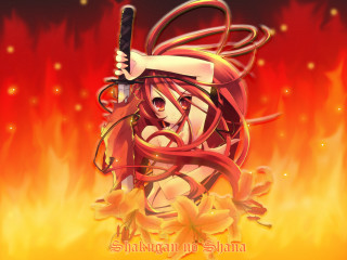 Fiery girl sword flames autumn - baiōken eishun free wallpaper for desktop