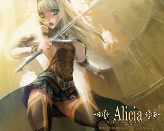 Alice prin blonde weapon sword - a woman in a costume holding free wallpaper for desktop