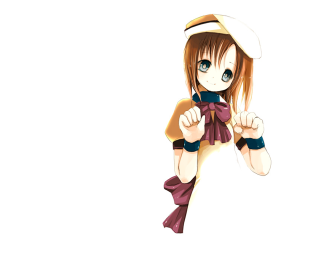 Cartoon girl hat scarf knife - a hat and scarf free wallpaper