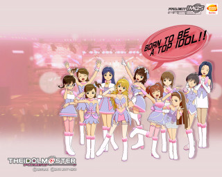 Pink dress girls speechbubble idol - a speech bubble above them free wallpaper
