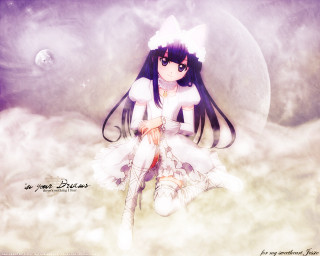 Girl cloud fullmoon purple angelic - a cloud free wallpaper