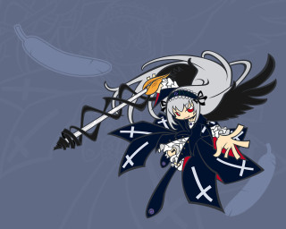 Cartoon sword bird flying yandere - free halloween wallpaper