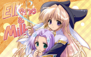 Ellene mill anime hug illustration - a caption free wallpaper