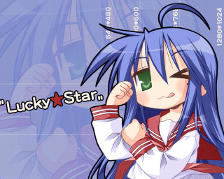 Lucky star anime blue hair - lucky free wallpaper