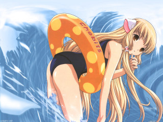 Girl bathing suit floating water - bathing free wallpaper