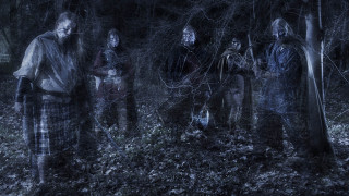 Creepy group people woods faces - costume free wallpaper