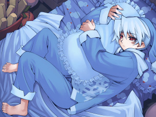 Blue haired girl bed pajamas - eamon everall free wallpaper