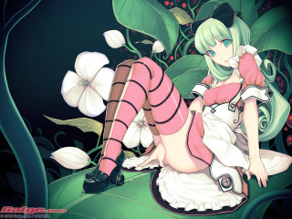 Woman pinkdress leaf flowers clock - clock free wallpaper