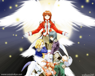 Anime characters wings fullmoon neo - above them free wallpaper for desktop