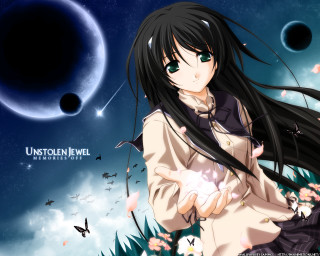 Girl moon stars butterfly anime - a moon free wallpaper