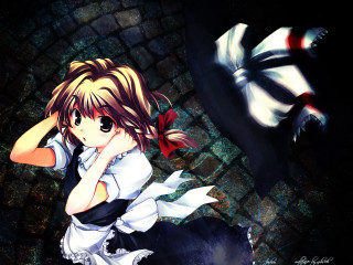 Alice prin gothic anime girl - a red bow free wallpaper