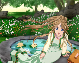 Girl sitting pond suitcase snake - a rock next free wallpaper