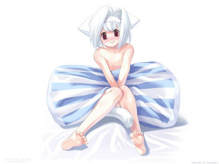 Cartoon girl pillow towel smile - a towel free wallpaper