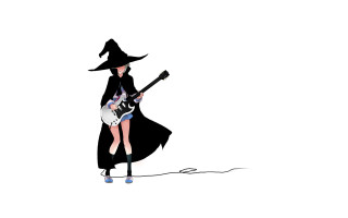 Witch guitar singer anime vector - anime visual free wallpaper