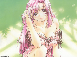 Pink hair pink dress manga - yukito kishiro free wallpaper for desktop