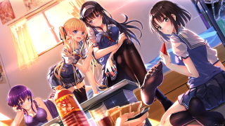 Anime girls room window table - food free wallpaper