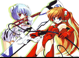 Anime girls swords rayonism keyvisual - hair free wallpaper