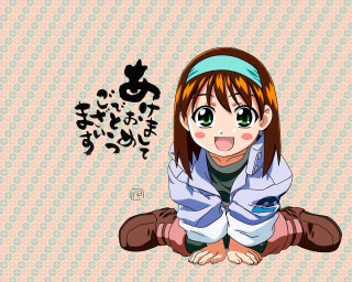 Girl sitting blush bandaid anime - her eye free wallpaper for desktop