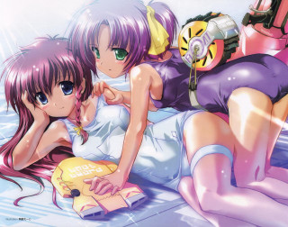 Anime girls bed robot poolside - neogeo free wallpaper for desktop