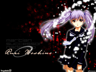 Chizuko purple haired anime girl - white dot free wallpaper