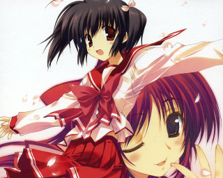 Anime girls red dress bow - a bow free wallpaper