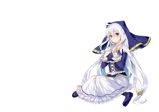 Woman flying blue white outfit - leg free wallpaper