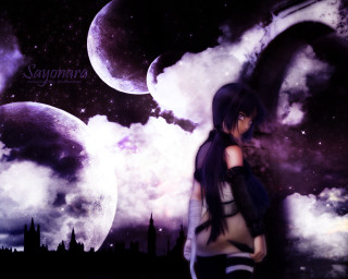 Gothic anime astronaut moon sky - gothic art free wallpaper for desktop