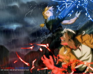 Rain lightning couple anime boys - the rain free wallpaper for desktop