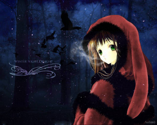 Girl hooded forest bats moon - bat free wallpaper for desktop