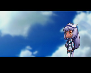 Cartoon girl sailor outfit cloudy - screenshot free wallpaper