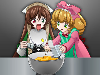 Girls cooking mess yayoi kasuma - a bowl of food free wallpaper for desktop